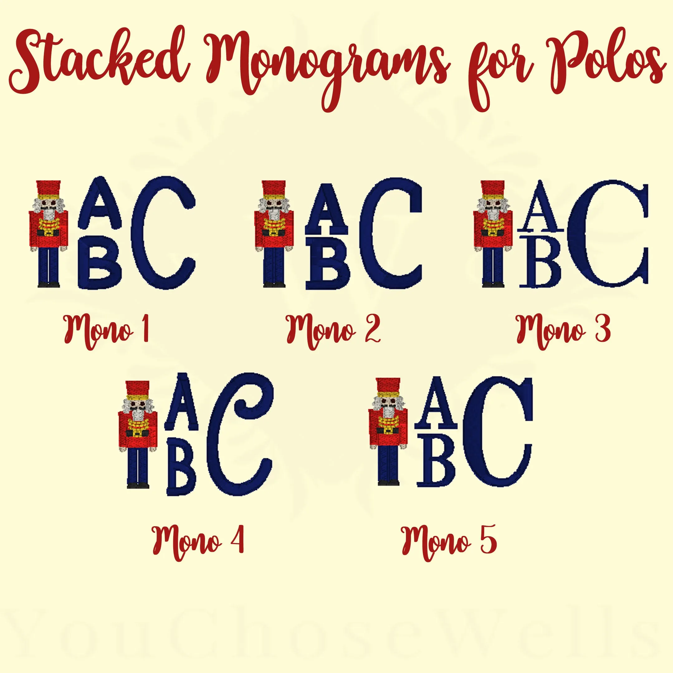 Boy, Embroidered Christmas Nutcracker Monogram Polo Shirt and Pant Set, Holiday Outfit, Boy Gingham Pant Set, Custom, Personalized, Polo